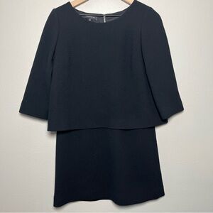 Lafayette 148 New York Women Wool Black‎ Dress 4 Petite Office Business